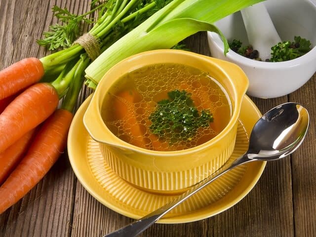 Fresh served Bone Broth