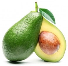 Avocado isolated on a white background.