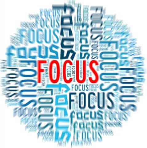 Focus concept in word collage