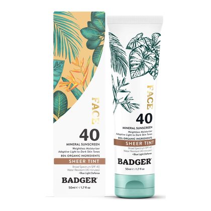 Badger Tinted Face Mineral Sunscreen SPF 40