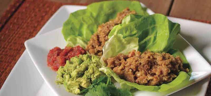 Raw walnut tacos