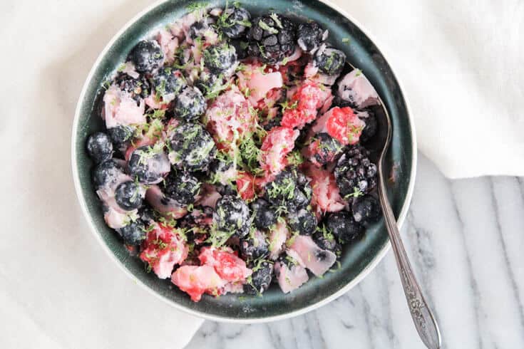 Frozen berries with coconut and lime recipe - Dr. Axe