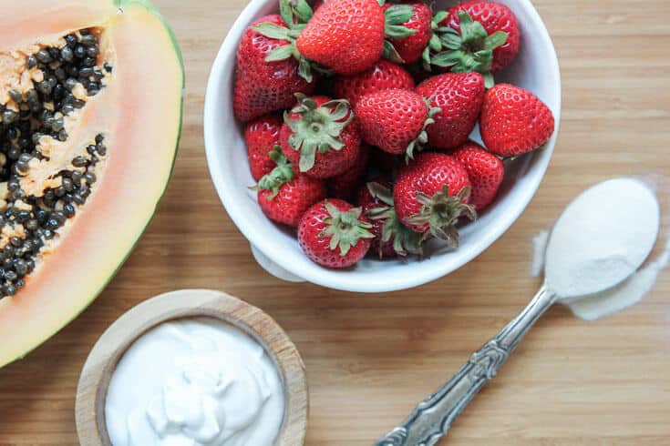 Strawberry papaya smoothie ingredients - Dr. Axe