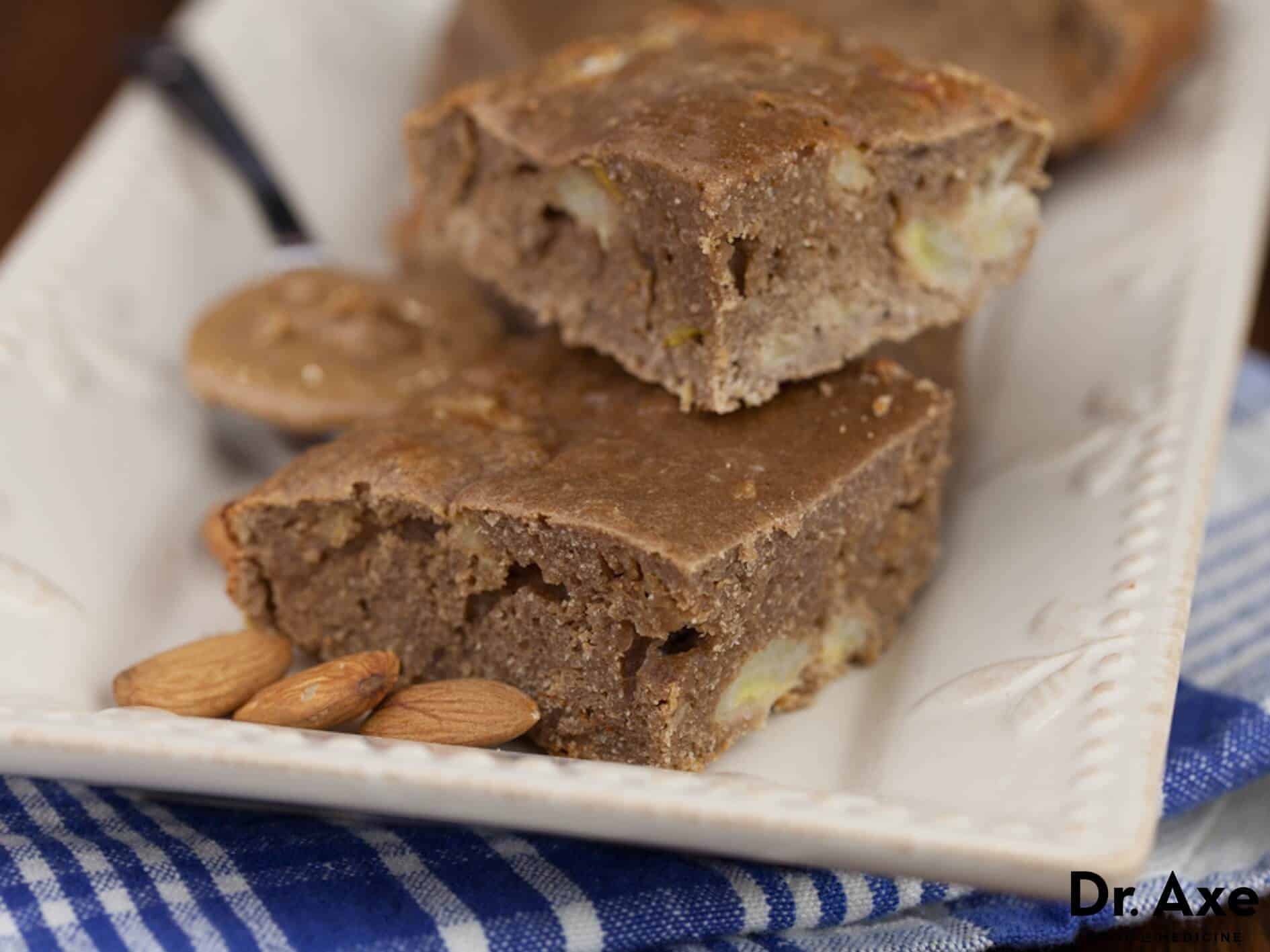 Almond butter banana protein bars recipe - Dr. Axe