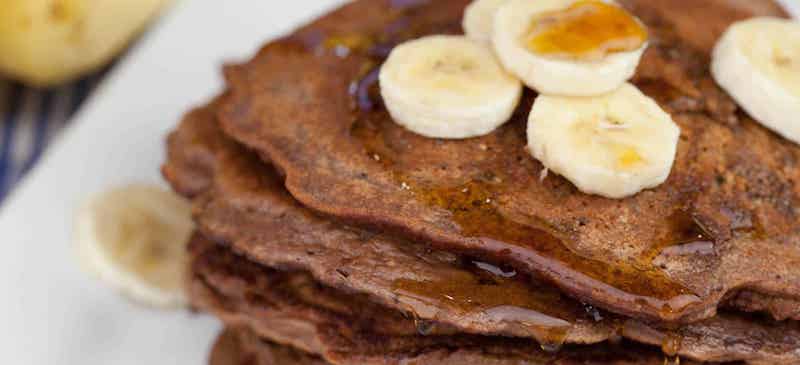 Chocolate banana protein pancakes
