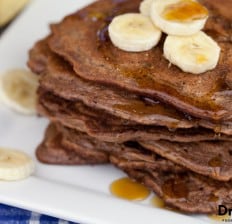 Chocolate Banana Protein Pancakes