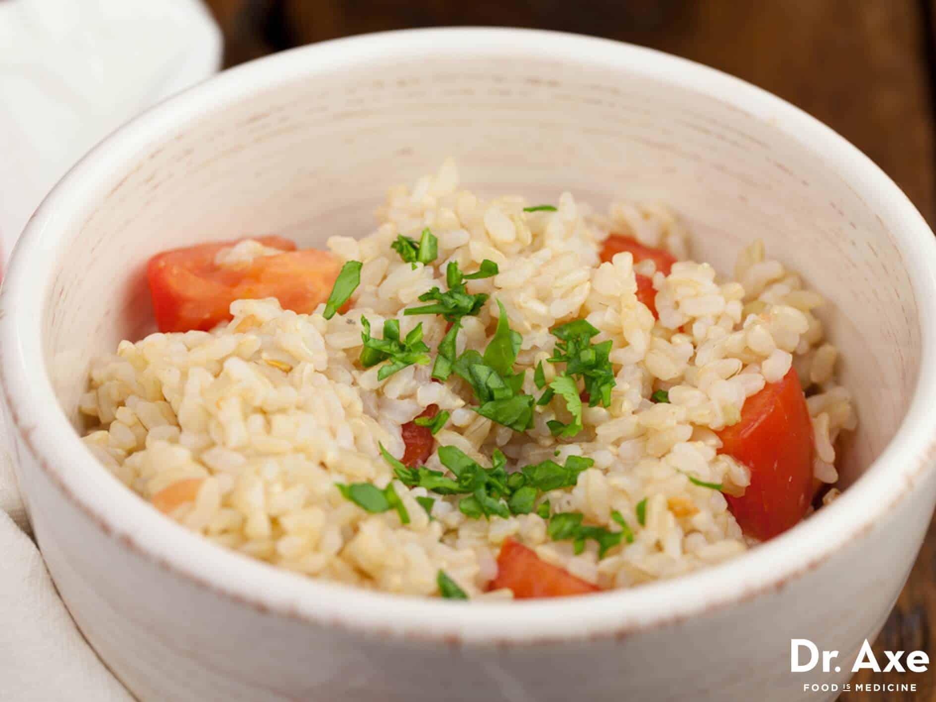 Tomato basil brown rice recipe - Dr. Axe