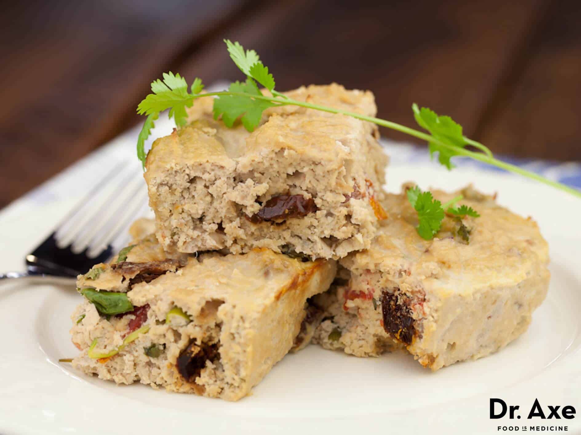 Turkey meatloaf recipe with goat cheese and sun-dried tomatoes - Dr. Axe