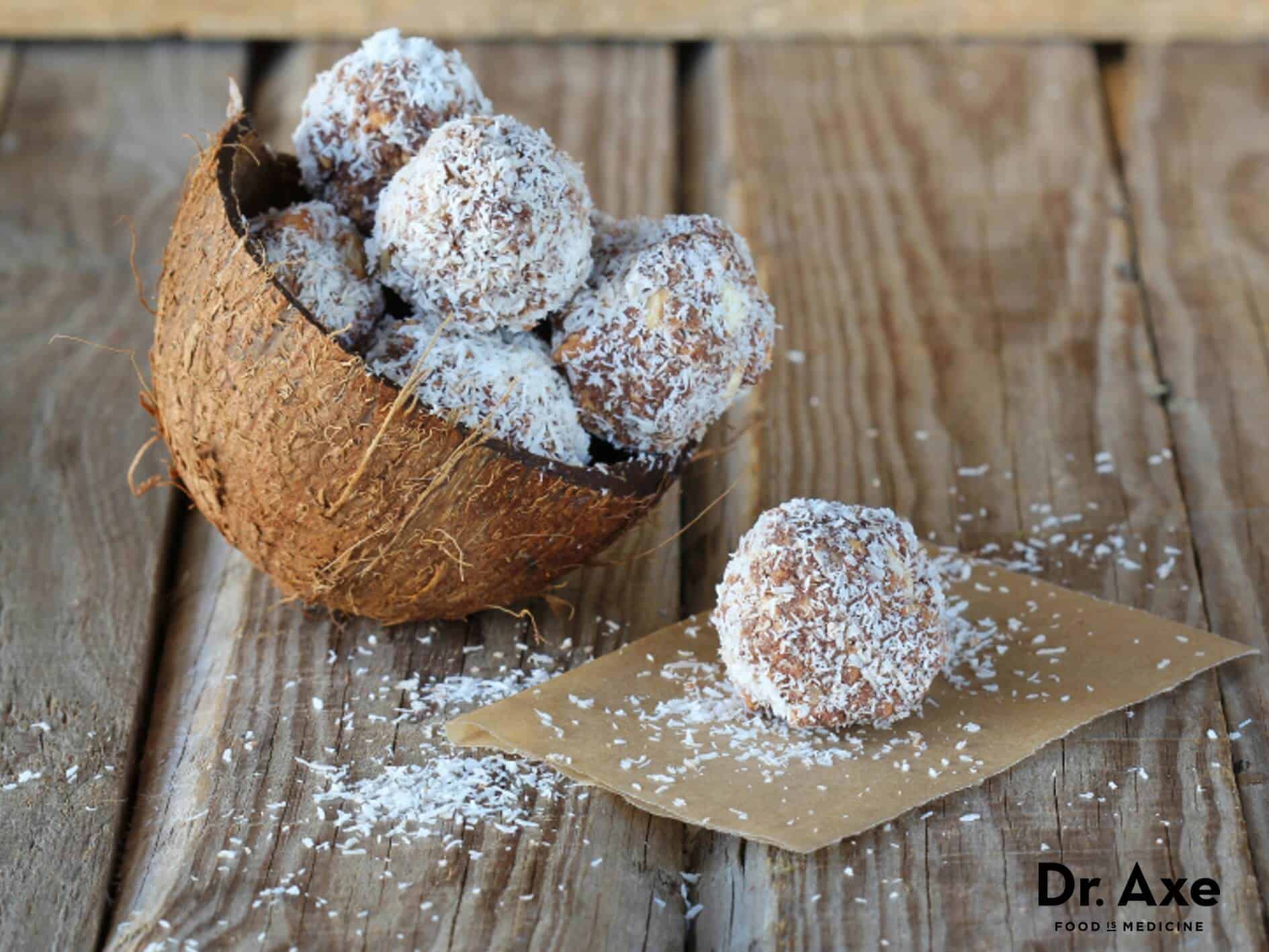 Date pecan coconut balls recipe - Dr. Axe