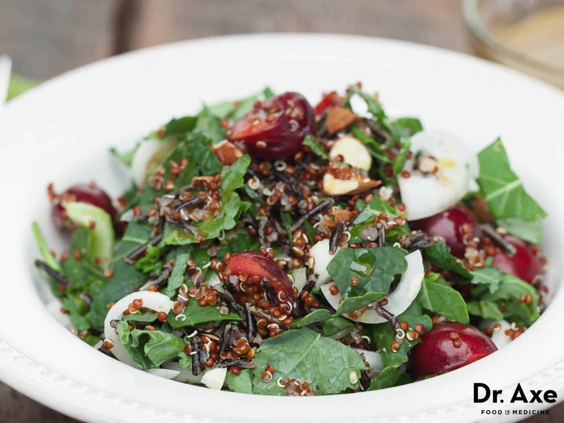 Quinoa salad with dark cherries and kale recipe - Dr. Axe