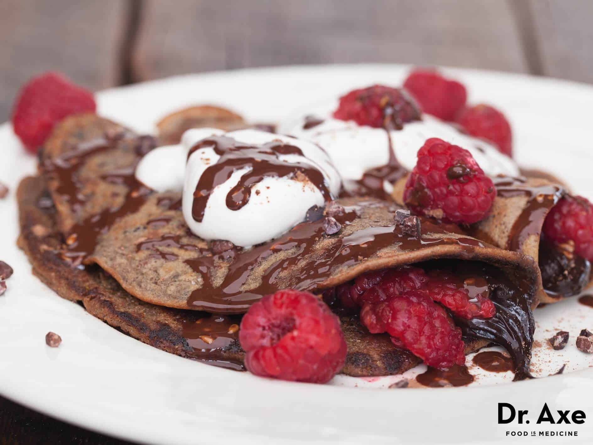 Chocolate crepes with raspberry sauce recipe - Dr. Axe