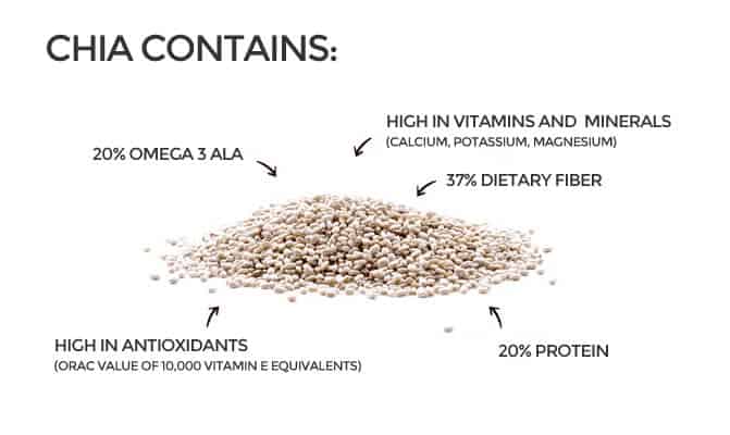 chia nutritional contents graphic 