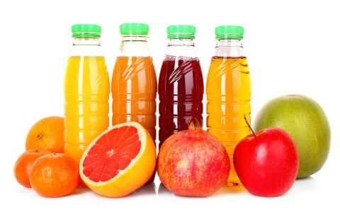 Bottles of Fruit Juice