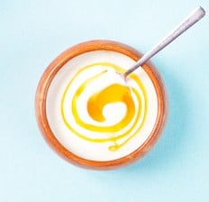 Yogurt And Honey in a bowl