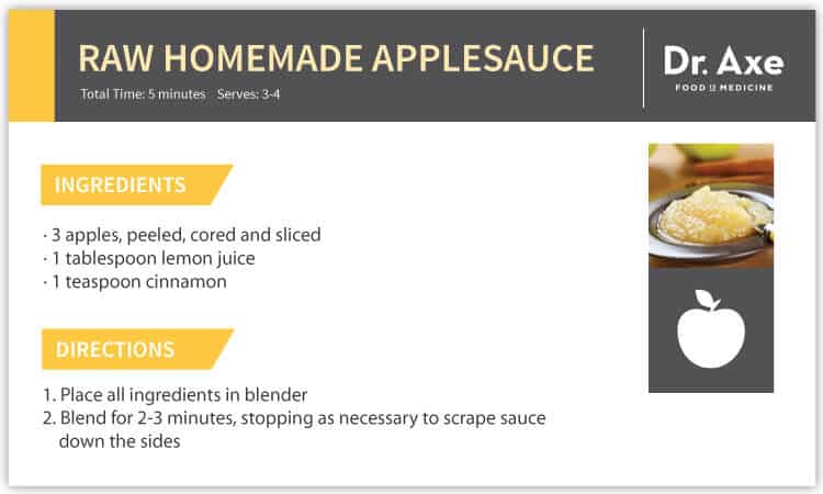 Homemade Applesauce Recipe, Dr. Axe Recipe Card 
