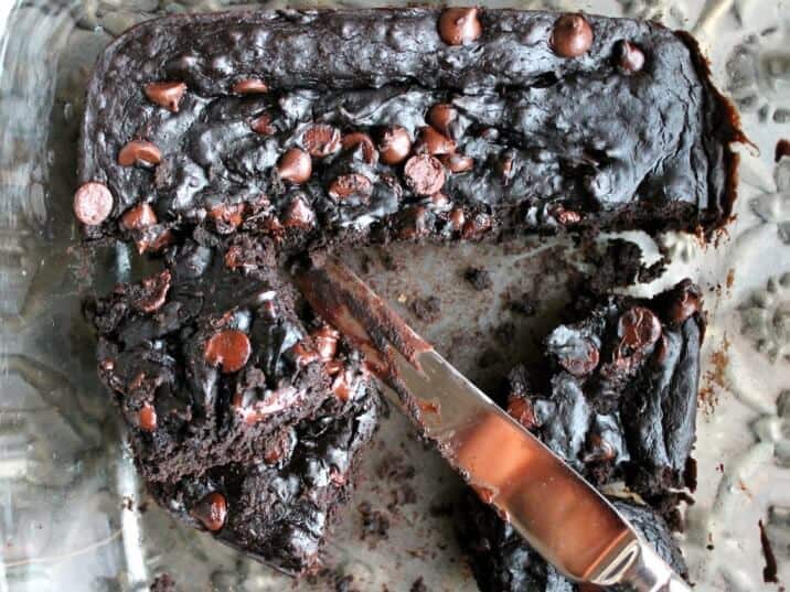 Black Bean Avocado Chocolate Chip Fudge Brownies