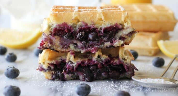 Brie and Blueberry Waffle Grilled Cheese