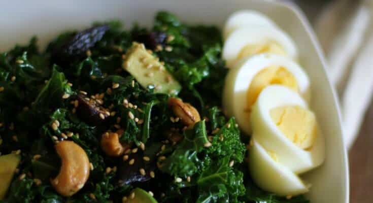 Kale Salad with Figs Avocado and Sesame Dressing