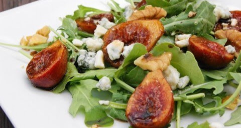 Marinated Fig Sand Blue Cheese Salad with Walnuts