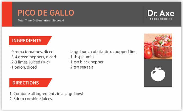 Pico De Gallo Recipe, Dr. Axe Recipe Card 