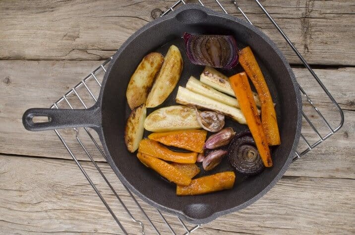 Roasted Vegetables In Cast Iron Pan