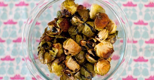 Roasted brussel sprouts with fig reduction