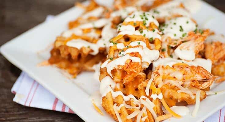 buffalo chicken waffle fries