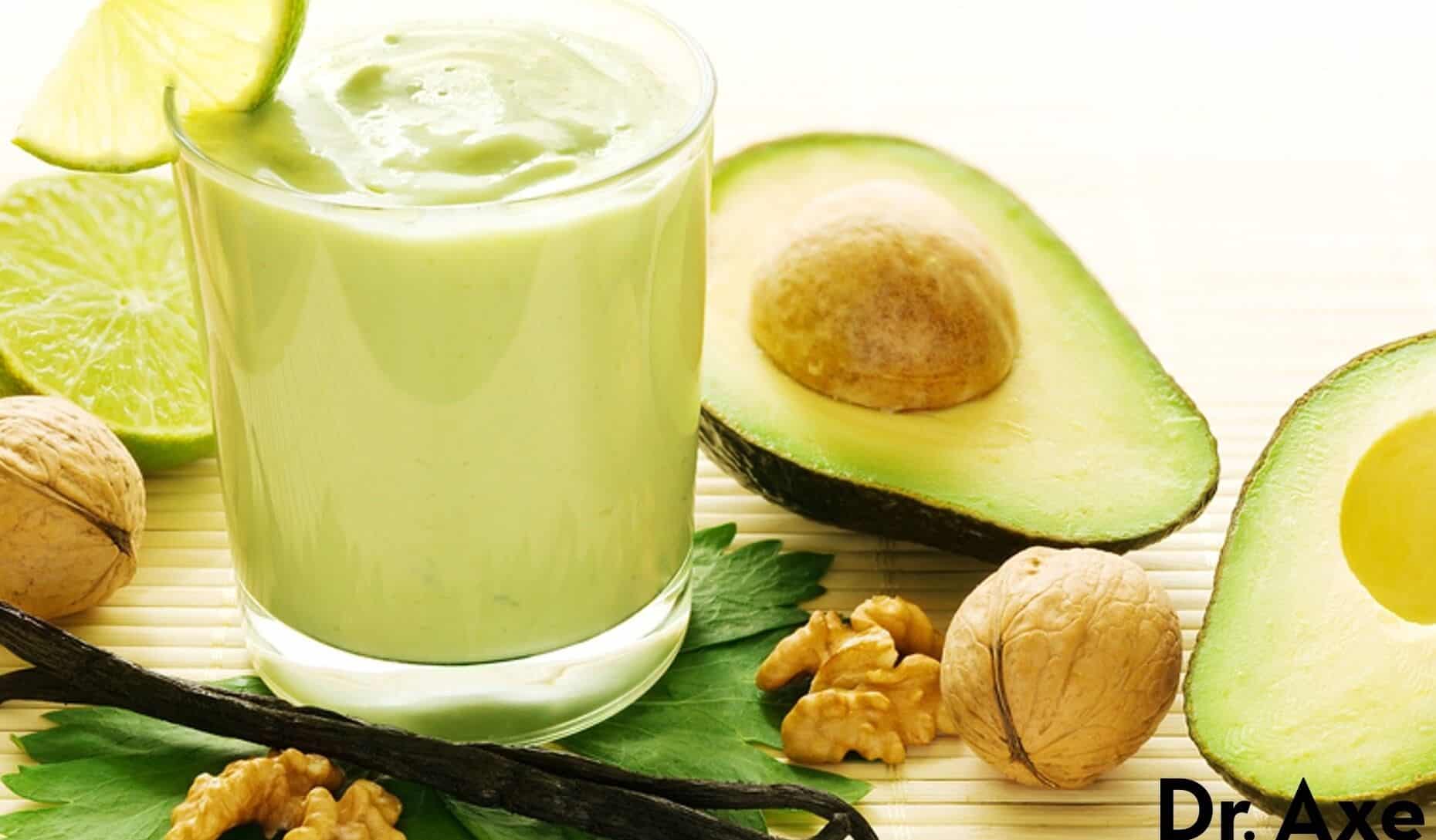 Brain Boosting Green Avocado Smoothie, Dr. Axe Recipes 