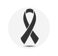 Fights Cancer, black ribbon 