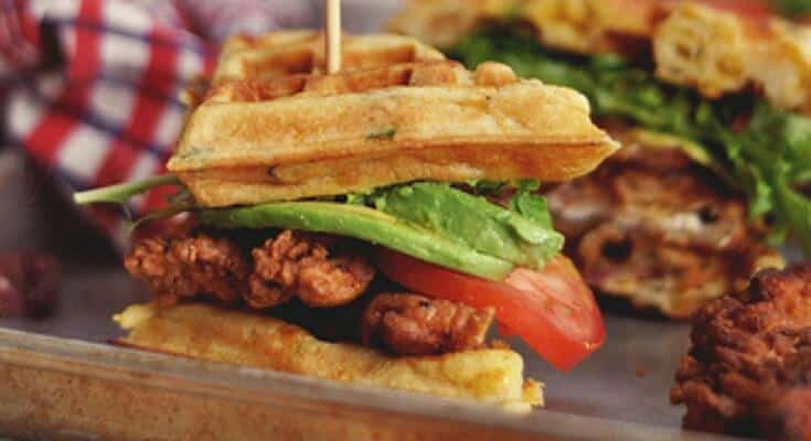 Fried Chicken and Waffle Sandwiches