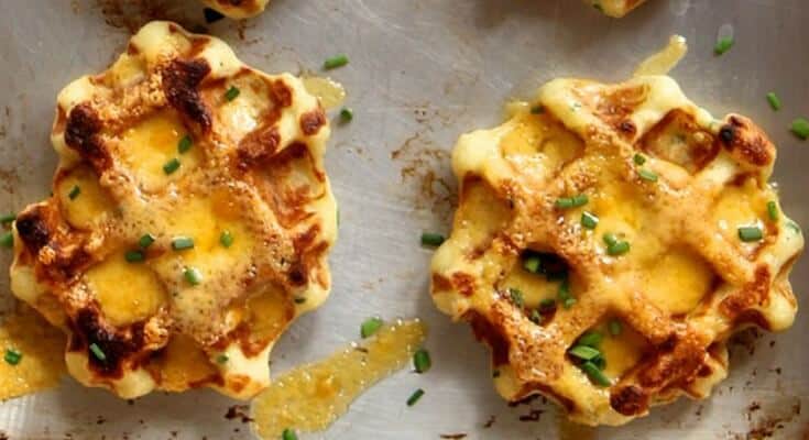 Mashed Potato Cheddar and Chive Waffles