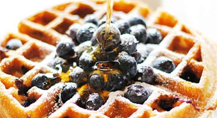 Vanilla Bean and Blueberry Waffles