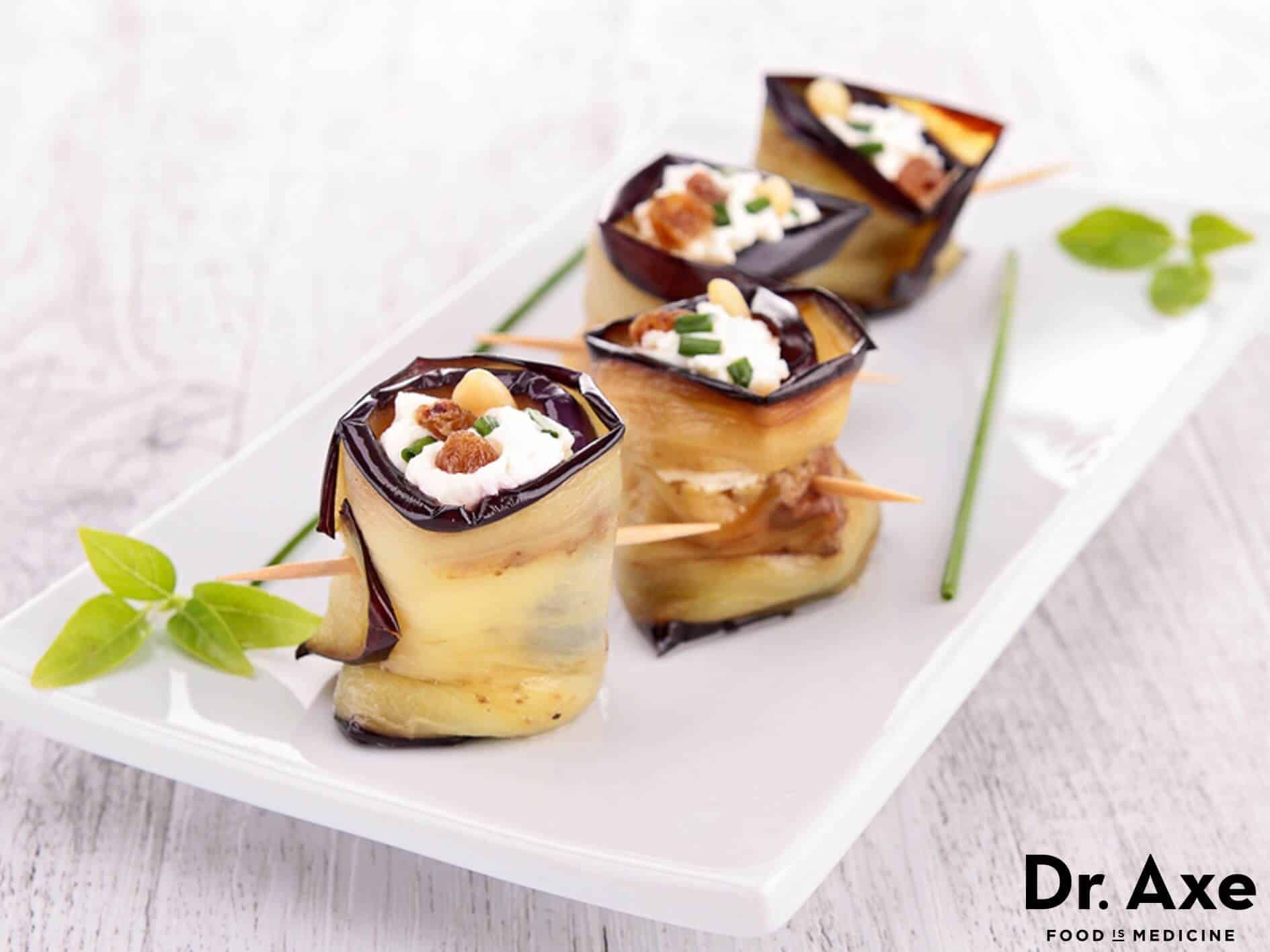 Eggplant-Wrapped Goat Cheese appetizer