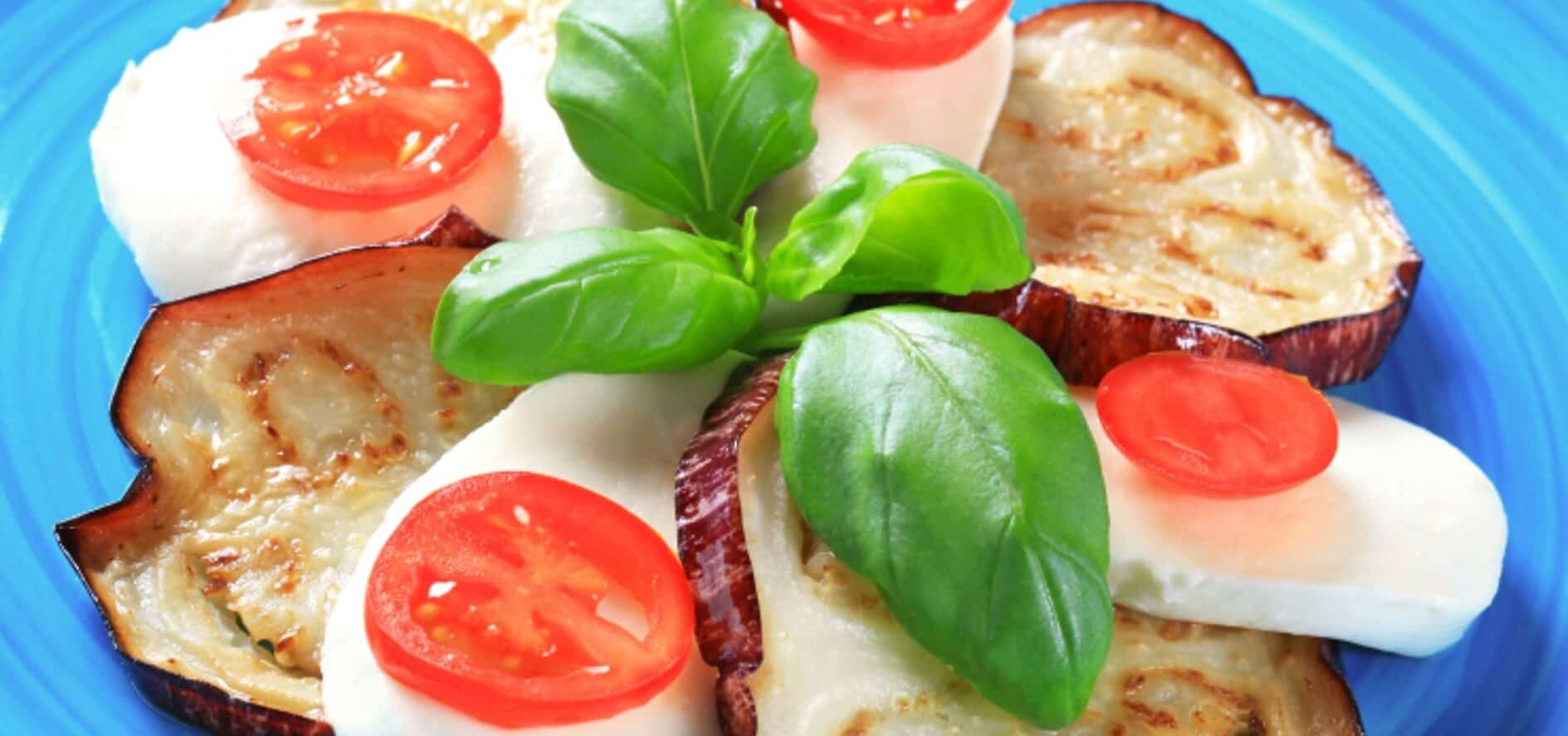Grilled Eggplant With Mozzarella and Basil
