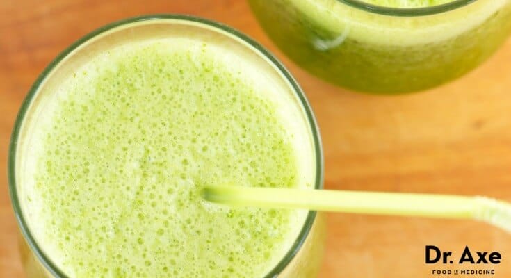 Peachy Super Kale Shake Recipe, Dr. Axe Recipes 