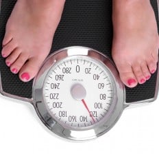 Feet on Bathroom Weight Scale