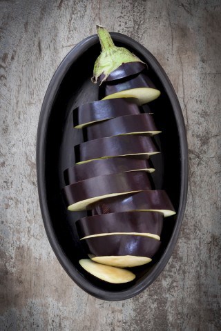 Sliced eggplant