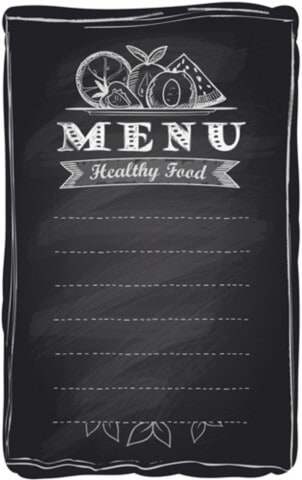 healthy food chalkboard menu