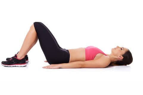 woman lying on her back