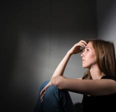 depression, woman in the shadows