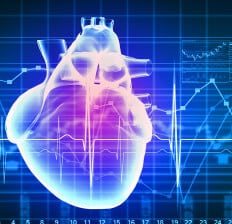 Virtual human heart with cardiogram