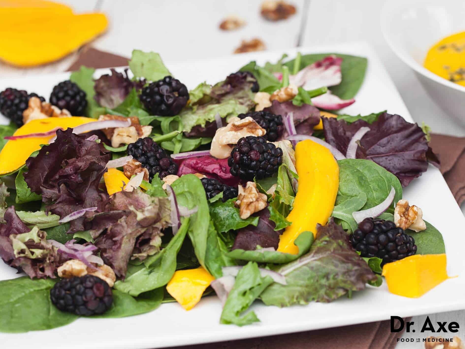 mango blackberry salad, Dr. Axe Recipes