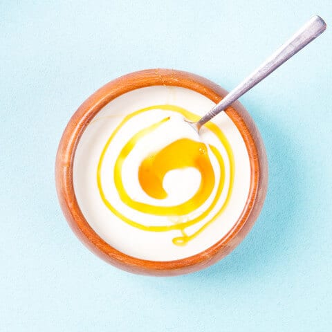 Yogurt And Honey in a bowl
