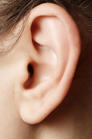 Human ear closeup