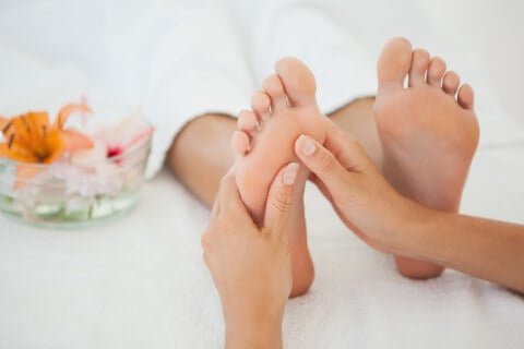 foot massage at health spa