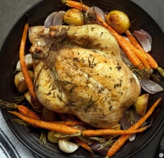 Roasted chicken dinner