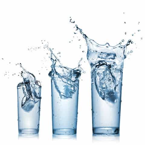 water splash in glasses, drinking water