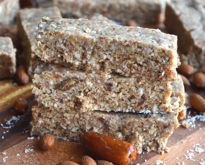 Almond Coconut Protein Bars With Hemp Seeds