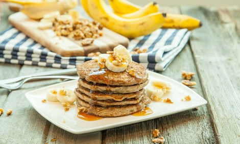 Vegan Banana Protein Pancakes