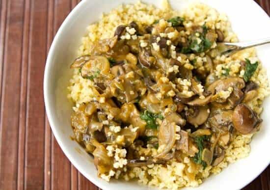 8 High-Protein Millet Recipes You Will Love-Cozy Millet Bowl with Mushroom Gravy and Kale